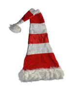 Капелюшок новорічний червоно-білий з помпоном