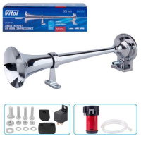 Сигнал 1-дудка пов. CA-1330 Vitol 12V хром 350mm.