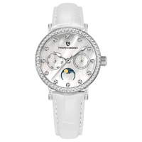 Жіночий годинник Pagani Design PD-1789 Silver-White-White Leather з сапфіровим склом та фазами Місяця
