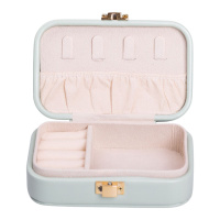 Шкатулка для украшений из эко кожи 12×7.5×4 см с застежкой органайзер для ювелирных изделий HP-5-34GR