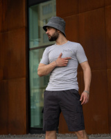 Футболка чоловіча з маленьким принтом «Доброго Вечора ми з України» Intruder сіра (9585494951)