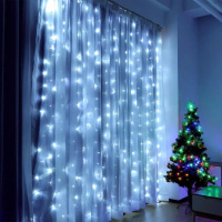 Новогодняя гирлянда водопад для дома Xmas W-3 3х1.9 м 336 Led холодный белый лед гирлянда штора