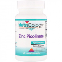 Цинк Пиколинат, Zinc Picolinate, Nutricology, 60 вегетарианских капсул