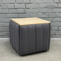 Пуф-трансформер 5в1 Остин-2 со столиком велюр серый/дуб сонома 7-7-9005