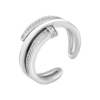 Серебряное кольцо CatalogSilver с фианитами, емаллю, вес изделия 4,12 гр (2134763) 17 размер