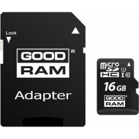 Карта пам`яті Goodram MicroSDHC 16GB UHS-I Class 10 + SD-adapter (M1AA-0160R12)