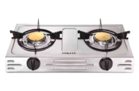 Плита газовая настольная на 2 конфорки 550х330х70мм steel (07022)