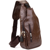 Сумка через плече на два відділення кожзам 720560 Темно-коричнева