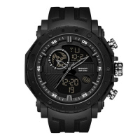 Чоловічий годинник Sanda 6012 All Black – Спортивний кварцовий годинник з підсвічуванням