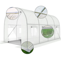 Садова теплиця 10 м² (4×2,5×2 м) з армованою плівкою UV-4, металева теплиця з вікнами, плівковий парник для саду та горо