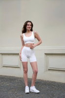 Комплект жіночий «Vera» топ + велосипедки білі (1875187519)