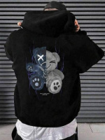 Худі чорне з ДТФ (оверсайз) | 66-189