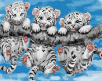 Картина за номерами «Маленькі тигренята» 40х50см