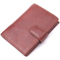 Вертикальний чоловічий портмоне з натуральної шкіри 721399 Коричневий