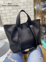 Чорна — фурнітура золото — вмістка сумка з екошкіри. Дорогий турецький матеріал. (0232-1)