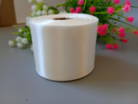 Атласная лента/ 5 см/ 23 метра/  айвори, мягкая