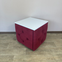 Пуф-трансформер 5в1 Остин-1 со столиком велюр красный/белая аляска 4-3-9005