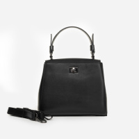 ЧОРНА - якісна та елегантна сумочка з  короткою та довгою ручкою (Луцьк, 856)