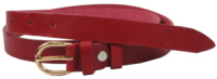 Поясок, ремень женский кожаный Skipper, красный 2 см