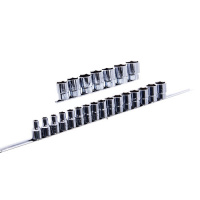 Набор 12-гранных головок на планке TOPTUL 12-гр. 1/2« 23ед. 8-32мм GAAQ1604U-12