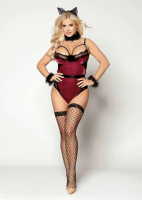 Еротичний костюм кішечки солодка JSY Віолетта Чорно-червоний S/M