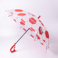 Классический детский зонт-трость полуавтомат из полиэстера 8 спиц диаметр 82 см Красный HP-23-9R