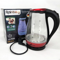 Чайник электрический стеклянный Rainberg RB-914, стильный электрический чайник. PR-107 Цвет: красный