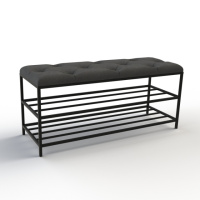 Банкетка для обуви Женева-1 100см велюр черный 10-0-9005