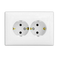 Розетка двойная с заземлением Wega-9128