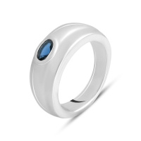 Серебряное кольцо CatalogSilver с сапфиром nano 0.3ct, вес изделия 5,65 гр (2140733) 18 размер