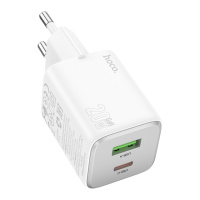Сетевое зарядное устройство Hoco N41 USB/ Type-C PD QC white