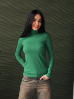 Жіночий гольф в рубчик «Made» оптом | Норма Зелений, 42-44