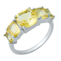 Серебряное кольцо CatalogSilver с цитрином nano, вес изделия 3,27 гр (1949979) 17.5 размер
