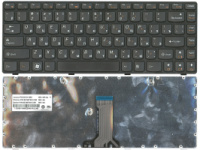 Клавиатура для ноутбука Lenovo IdeaPad (B470, G470, G470AH, G470GH, G475, V470, V470c, Z470, Z475), Black, (Black Frame), RU