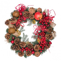 Венок искусственный рождественский с украшениями YES Сангрия 904446 35 см