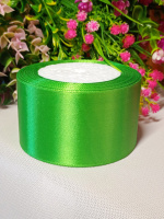 Атласная лента/ 5 см/ 23 метра/ светло зелёный