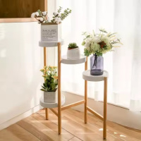 Стеллаж для цветов и растений на 4 яруса цвет древесной текстуры