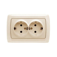 Розетка VIKO двойная с заземлением кремовая