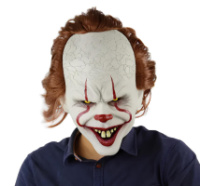 Маска Пеннивайза RESTEQ из фильма Стивена Кинга — латексная маска ужасного клоуна Pennywise с волосами
