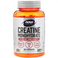 Моногидрат креатина, 750 мг, Now Foods, Creatine Monohydrate, 120 капсул