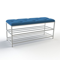 Банкетка для обуви Женева-1 100см велюр синий 9-0-9003