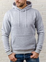 Серая худи на флисе (осень-зима)