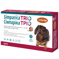 Сімпаріка ТРІО (сароланер, моксидектин, пірантел) для собак 5-10 кг, 3 таблетки