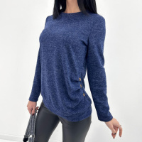 Жіноча кофтинка з гудзиками «Vesta» оптом | Батал Темно-синій, 50-52