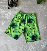 Яскраві зелені чоловічі літні трикотажні шорти з модним дизайном
