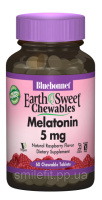 Мелатонін 5мг, Смак Малини, Earth Sweet Chewables, Bluebonnet Nutrition, 60 жувальних таблеток
