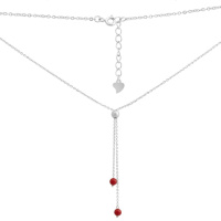 Серебряное колье CatalogSilver с кораллом, вес изделия 3,3 гр (2147183) 410450 размер