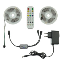 LED лента RGB DC 12V (с блоком питания), IP 20, 10 м, с Bluetooth и пультом, на самоклейке