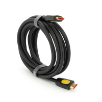 Кабель Merlion HDMI-HDMI V-Link High Speed 3.0m, 4K, v2,0, OD-8.2mm, круглый Black, коннектор Black/Yellow, Blister-box, Q80