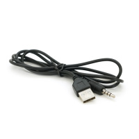 Переходник USB2.0(M)=> Jack 3.5(M) Stereo, 0,5м, Black, OEM
